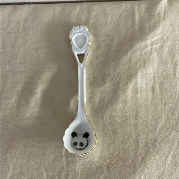 Other - Vintage Reutter Germany Panda Bear White Gold Spoon Porcelain Collector’s Rare